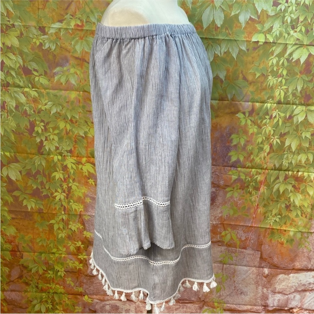 Calessa Off-the-Shoulder Fringe Tassels‎ Boho Top - Picture 6 of 8